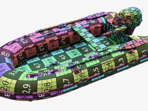 Inflatable Boat 02 Camouflage With Outboard Boat Motor Modèle 3D