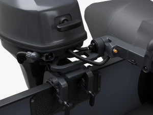 Inflatable Boat 03 Black With Outboard Boat Motor 3D Model