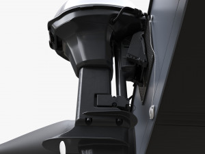 Inflatable Boat 03 Black With Outboard Boat Motor 3D Model