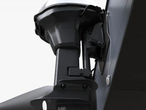 Inflatable Boat 03 Black With Outboard Boat Motor 3D Model