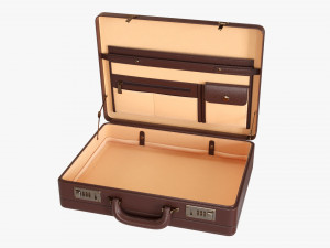 Leather Briefcase Open 3D Model