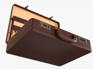 Leather Briefcase Open Modelo 3D