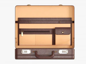 Leather Briefcase Open 3D Model