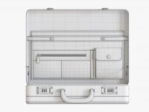 Leather Briefcase Open 3D Model