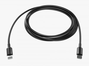 Lightning Cable Double sided Black 3D Model
