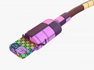 Cavo Lightning bifacciale Nero Modello 3D