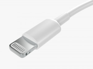 Lightning Cable Double sided White 3D Model