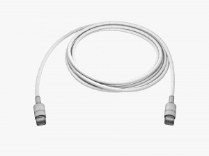 Lightning Cable Double sided White 3D Model