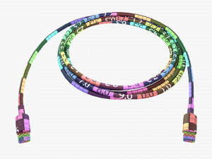 Lightning Cable Double sided White 3D Model