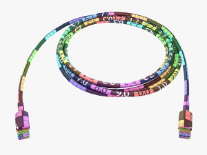Lightning Cable Double sided White 3D Model