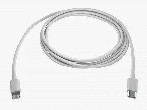 Lightning To USB C Cable White 3D Model
