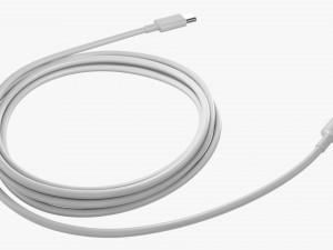 Lightning To USB C Cable White 3D-Modell