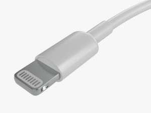 Lightning To USB C Cable White 3D-Modell