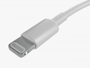 Lightning To USB C Cable White 3D Model