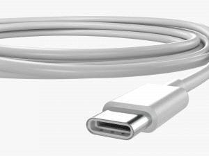 Lightning To USB C Cable White 3D-Modell