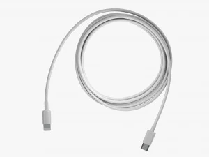 Lightning To USB C Cable White 3D Model