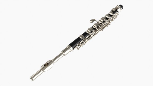 Piccolo Flute 3D Model .c4d .max .obj .3ds .fbx .lwo .lw .lws