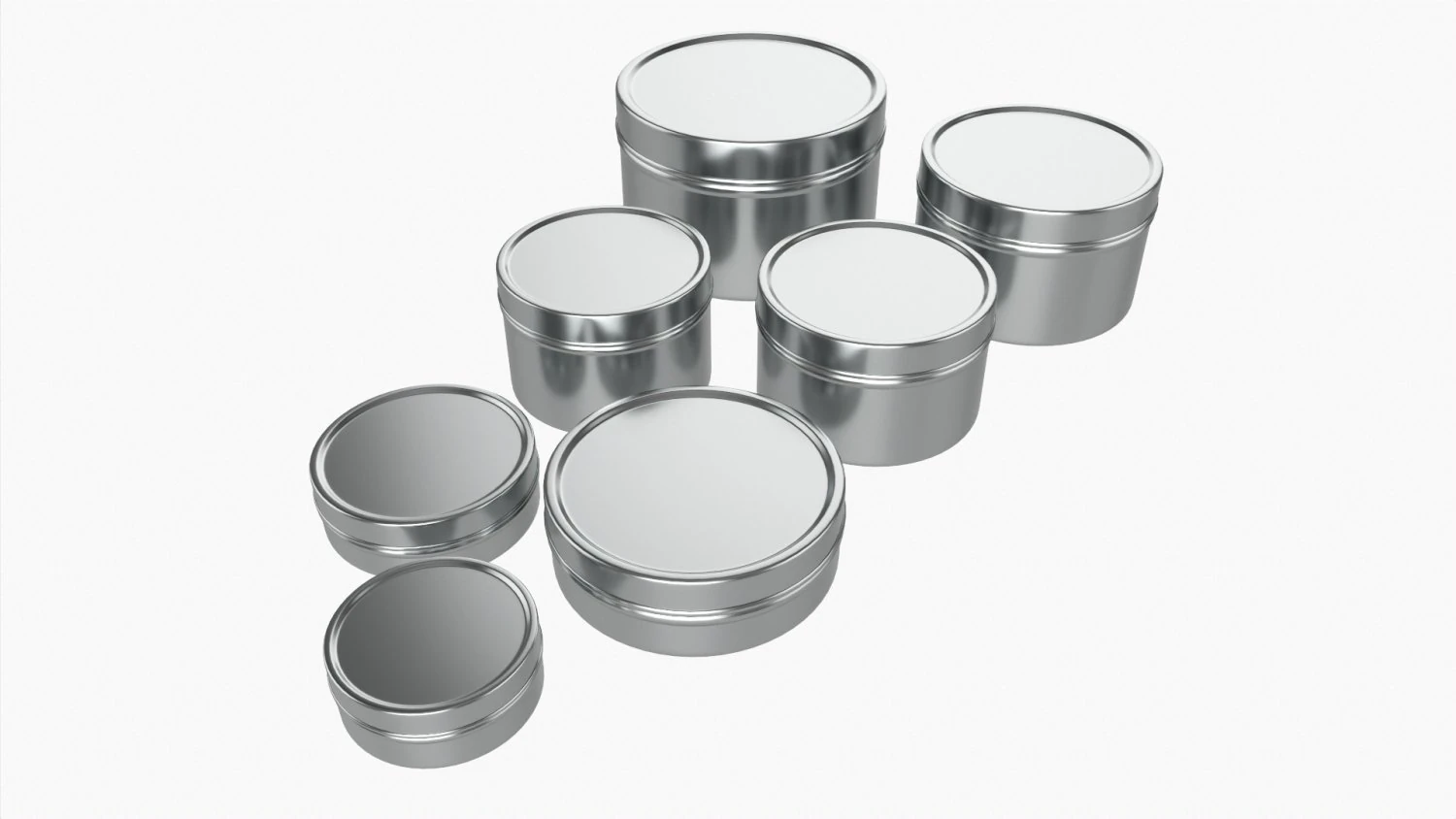 Round Decorative Gift Empty Can Jars Metal 01 Iron 3D Model .c4d .max .obj .3ds .fbx .stl .blend 