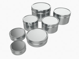 Round Decorative Gift Empty Can Jars Metal 01 Iron Modelo 3D