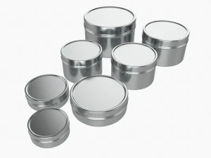 Cadeau d&eacute;coratif rond pots de canette vides m&eacute;tal 01 fer Modèle 3D