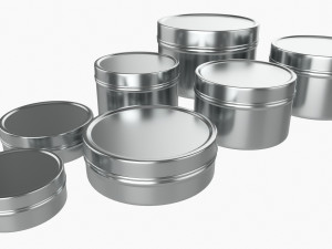 Round Decorative Gift Empty Can Jars Metal 01 Iron 3D Model