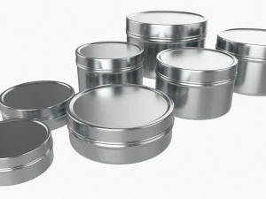 Round Decorative Gift Empty Can Jars Metal 01 Iron 3D Model