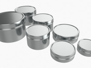 Round Decorative Gift Empty Can Jars Metal 01 Iron 3D Model