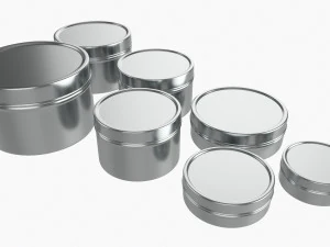Round Decorative Gift Empty Can Jars Metal 01 Iron 3D Model