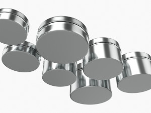 Round Decorative Gift Empty Can Jars Metal 01 Iron 3D Model