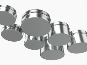 Round Decorative Gift Empty Can Jars Metal 01 Iron 3D Model