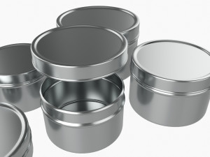 Round Decorative Gift Empty Can Jars Metal 01 Iron 3D Model