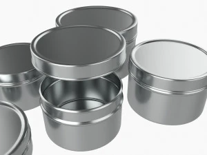 Round Decorative Gift Empty Can Jars Metal 01 Iron 3D Model