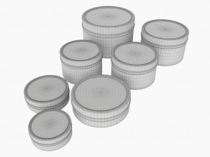 Round Decorative Gift Empty Can Jars Metal 01 Iron 3D Model
