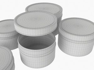 Round Decorative Gift Empty Can Jars Metal 01 Iron 3D Model