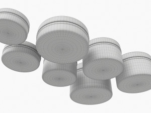 Round Decorative Gift Empty Can Jars Metal 01 White Painted 3D Model
