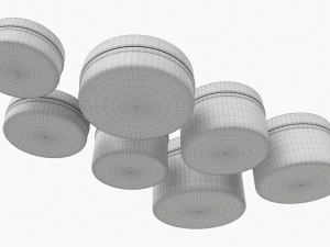 Round Decorative Gift Empty Can Jars Metal 01 White Painted 3D Model