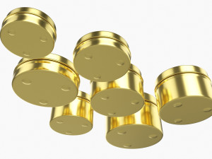 Round Decorative Gift Empty Can Jars Metal 02 Brass 3D Model
