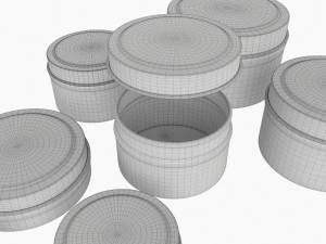 Round Decorative Gift Empty Can Jars Metal 02 Brass Copper 3D Model