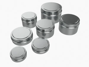 Cadeau d&eacute;coratif rond pots de canette vides m&eacute;tal 02 fer Modèle 3D