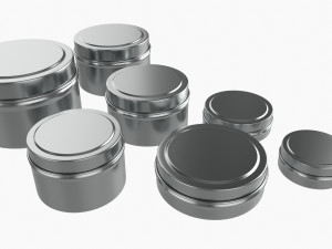 Round Decorative Gift Empty Can Jars Metal 02 Iron Model 3D
