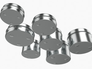 Round Decorative Gift Empty Can Jars Metal 02 Iron Model 3D