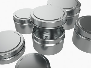 Round Decorative Gift Empty Can Jars Metal 02 Iron Model 3D