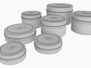 Round Decorative Gift Empty Can Jars Metal 02 Iron Model 3D