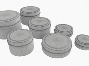 Round Decorative Gift Empty Can Jars Metal 02 Iron Model 3D