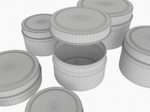 Round Decorative Gift Empty Can Jars Metal 02 Iron Model 3D