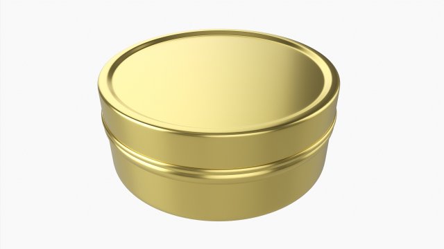 Round Gift Empty Can Jar Metal Brass 01 3D Model .c4d .max .obj .3ds .fbx .stl .blend 