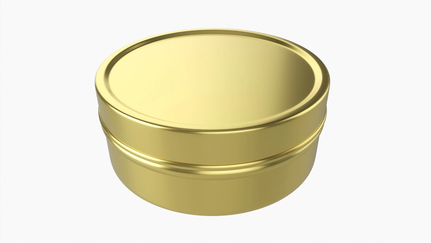 Round Gift Empty Can Jar Metal Brass 01 3D Model .c4d .max .obj .3ds .fbx .stl .blend 