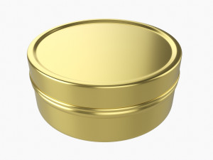 Round Gift Empty Can Jar Metal Brass 01 3Dモデル