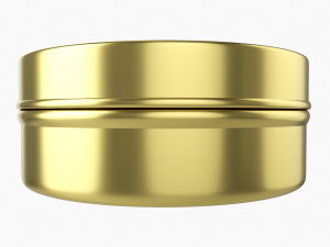 Round Gift Empty Can Jar Metal Brass 01 3D Model