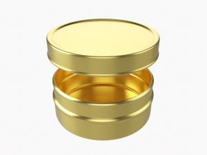 Round Gift Empty Can Jar Metal Brass 01 3D Model
